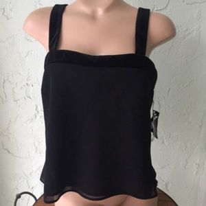 Coldwater Creek Tank Satin Velour Detail Top